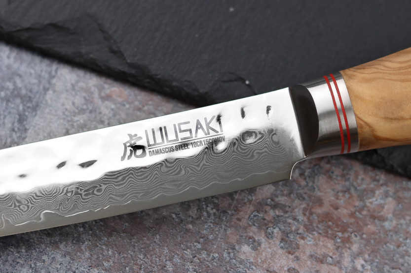 Wusaki Damascus vleesmes 10Cr 20cm olijfhouten handvat