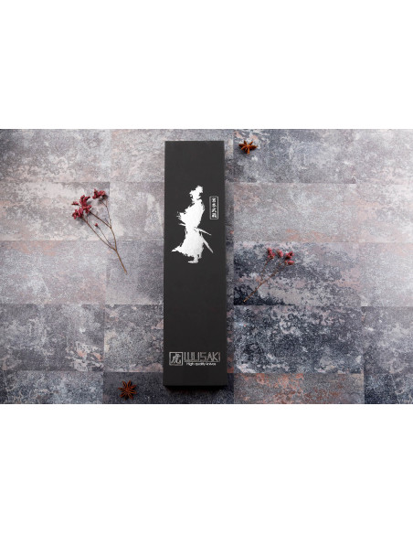 Cuchillo de pan Wusaki Damasco 10Cr 20cm mango de madera de olivo