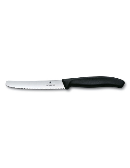 Coltello da tavola Victorinox Swissclassic nero con lama seghettata da 11 cm