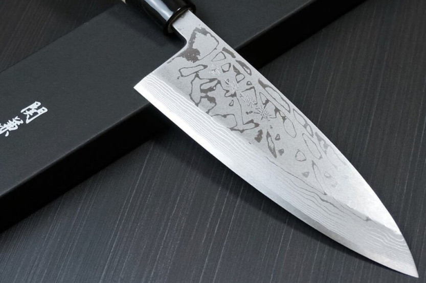 Deba-kniv 16,5 cm Japan Kanetsune Damas White Steel 2