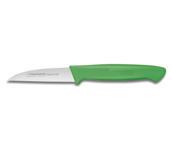 Cuchillo mondador  Bargoin Creative Chef, 8 cm hoja recta, mango sobremoldeado verde