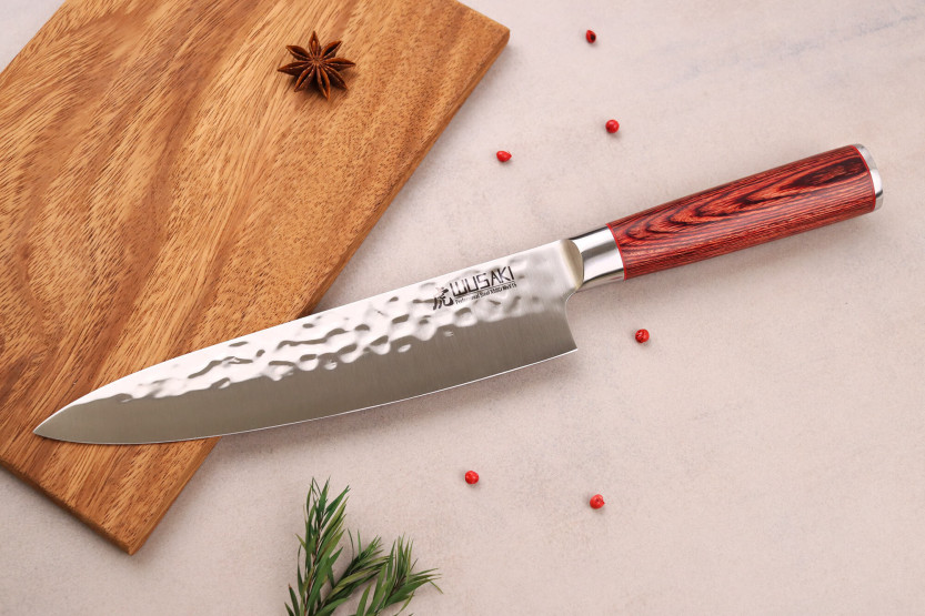 Cuchillo de cocinero Wusaki Pakka X50 20cm mango de pakkawood