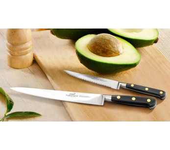 SABATIER Ideal ruotsalainen Fileointiveitsi 100% ruostumatonta terästä, taotut messinkiset niitit 22cm terä 2