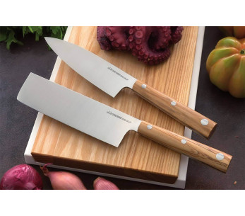 Due Cigni Hakucho 18cm oliivi santoku veitsi 2