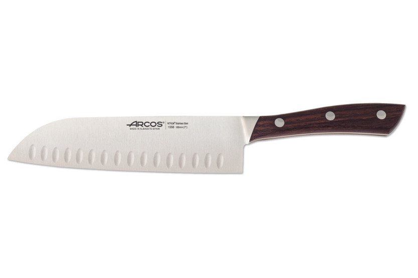 santokukniv forgé Arcos Natura med grantonegg 18cm palissandre