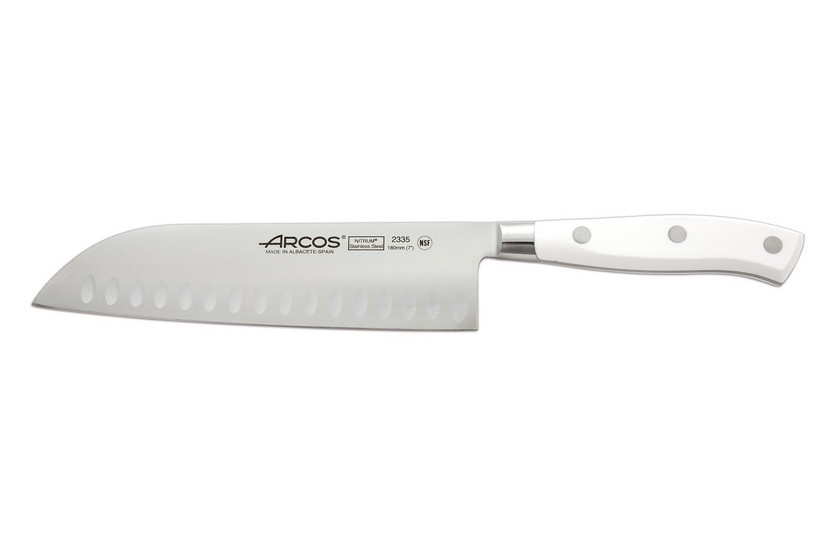 Couteau Santoku forgé lame alvéolée 20cm Riviera White Arcos