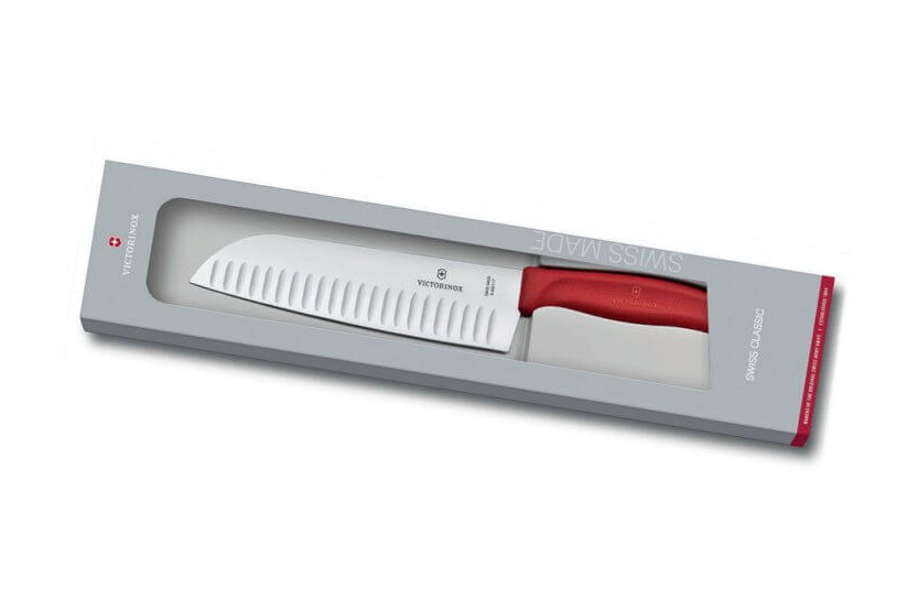 Victorinox SwissClassic santokukniv röd 17cm