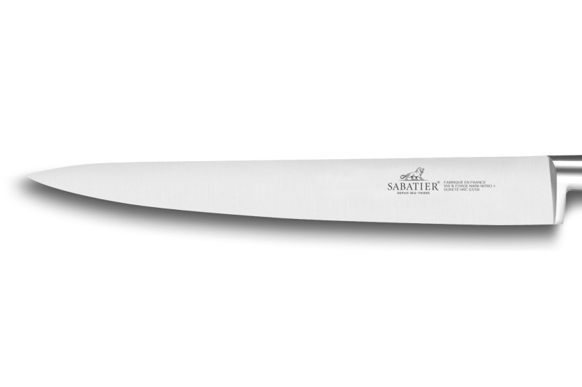 Couteau tranchelard forgé Sabatier Perigord lame 20cm manche en noyer