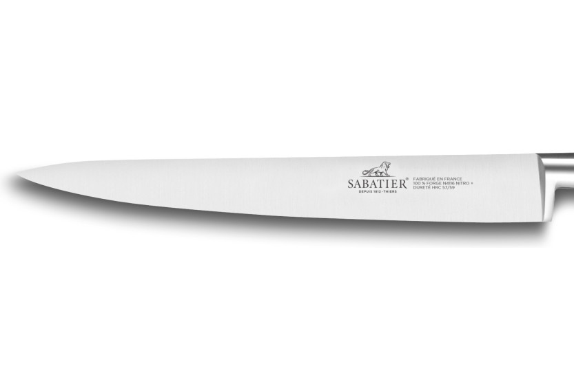 Couteau tranchelard SABATIER Idéal Inox 100% forgé rivets laiton lame 20cm