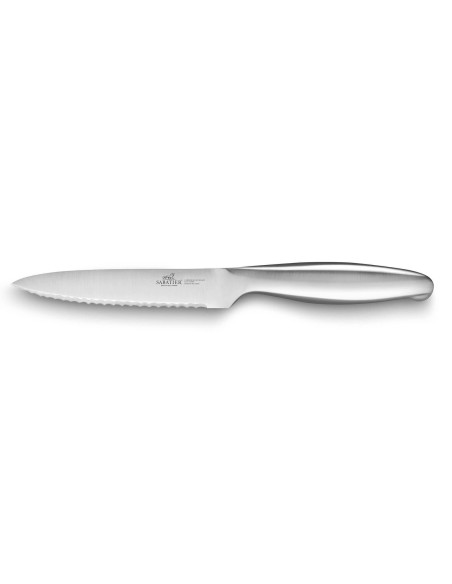 Sabatier Fuso Nitro+ universalkniv, 12 cm Sandvik-savtakket blad, helt i rustfrit stål