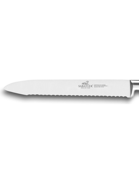 Ideal SABATIER coltello universale 100% forgiato con rivetti in ottone seghettati 12 cm