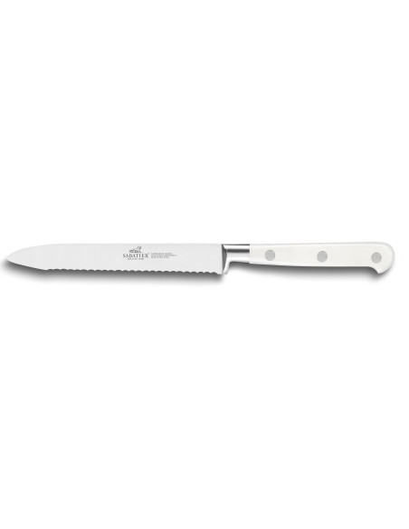 Couteau universel Sabatier Toque blanche 100% forgé denté 12cm