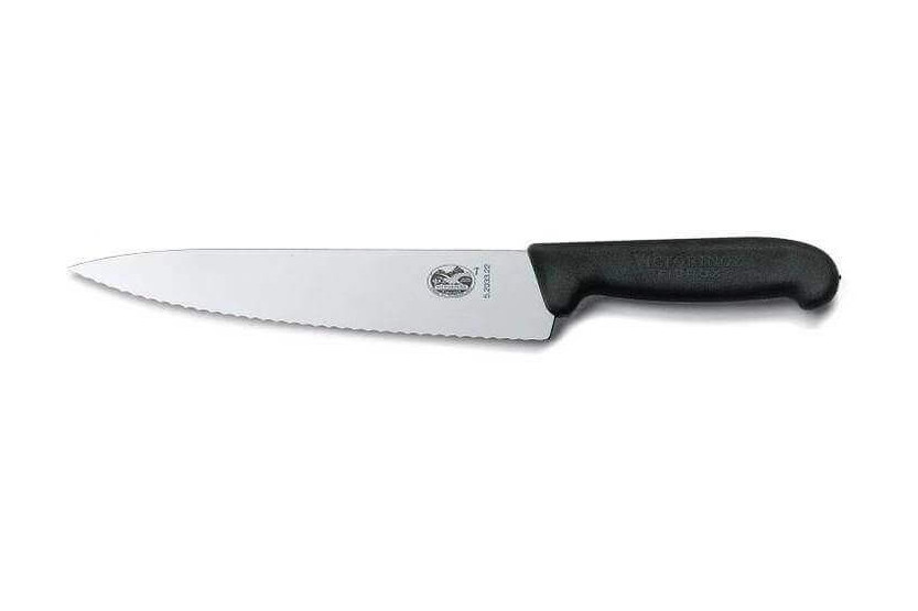 Victorinox Professional Trancheermes zwart fibrox gekarteld lemmet 22cm 5.2033.22