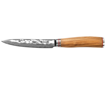 Faca universal Wusaki Damascus 10Cr 12cm Cabo em madeira de oliveira