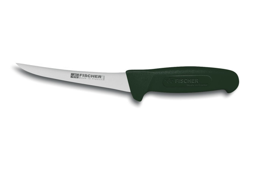 Fischer HACCP profesjonell utbeiningskniv 15 cm med buet blad, svart håndtak