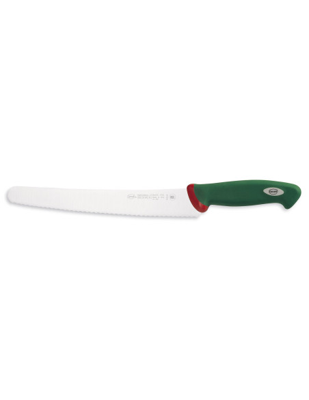 SANELLI Premana professionell Konditorkniv, tandat blad 26cm, grönt handtag