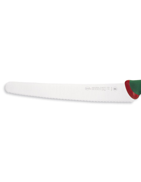 SANELLI Premana professionell Konditorkniv, tandat blad 26cm, grönt handtag