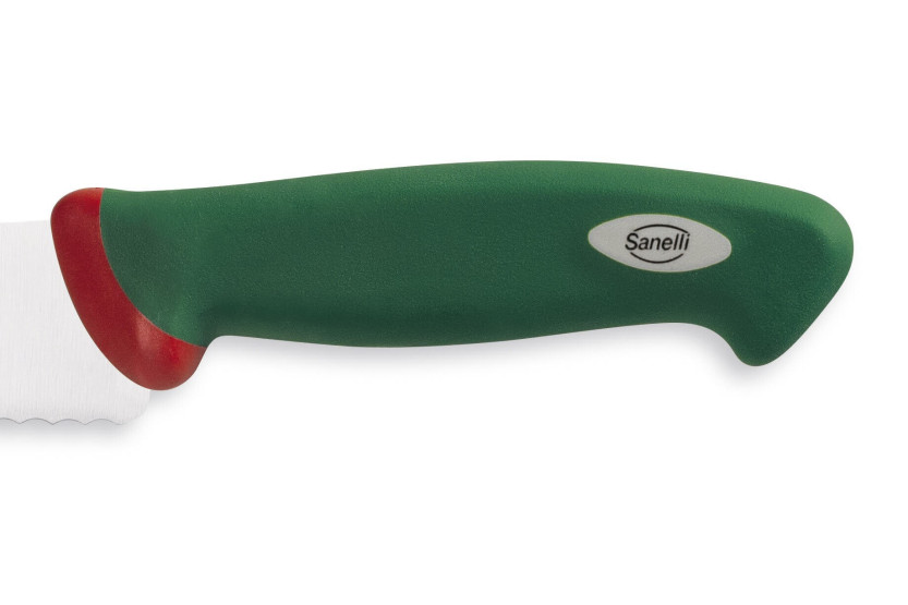SANELLI Premana professionell Konditorkniv, tandat blad 26cm, grönt handtag