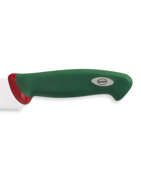 SANELLI Premana professionell Konditorkniv, tandat blad 26cm, grönt handtag