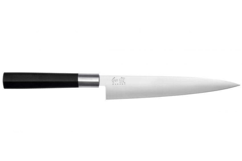 KAI Wasabi Black japansk skinkekniv 18 cm fleksibelt blad