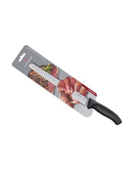 Victorinox SwissClassic Coltello da Prosciutto 25cm lama nera con fossette