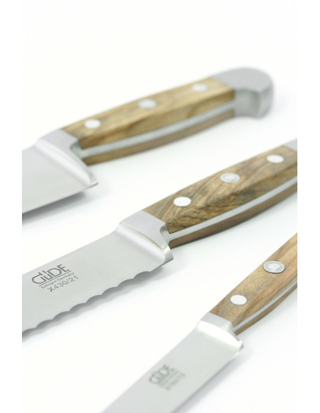 Coltello da pane forgiato Güde 21 cm Alpha Olive