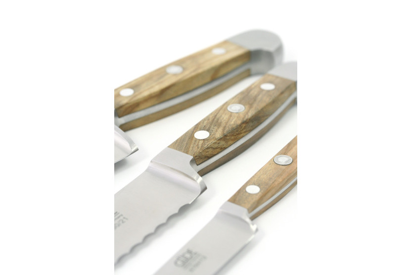 Coltello da pane forgiato Güde 21 cm Alpha Olive