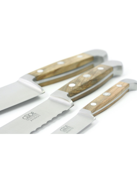 Coltello da pane forgiato Güde 21 cm Alpha Olive