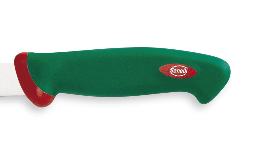 Couteau à saumon professionnel SANELLI Premana lame alvéolée 31cm manche vert