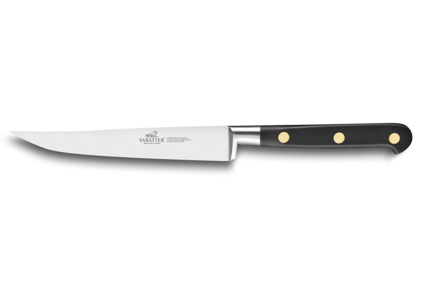 Steakmesser glatt 13cm Ideal Edelstahl geschmiedet Messing