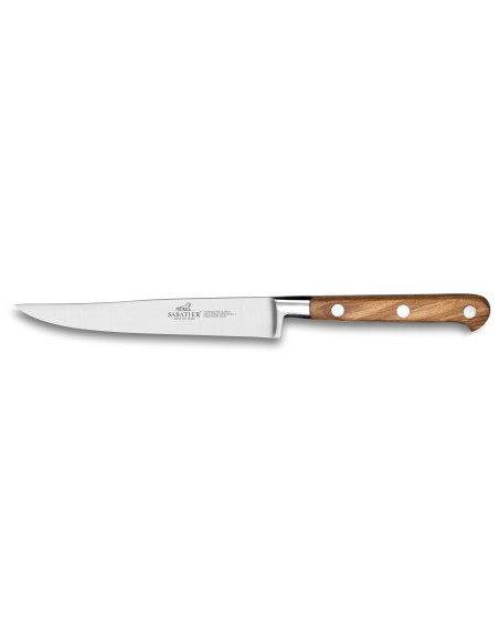 SABATIER Provençao steakkniv 100% smedet 13 cm håndtag i oliventræ