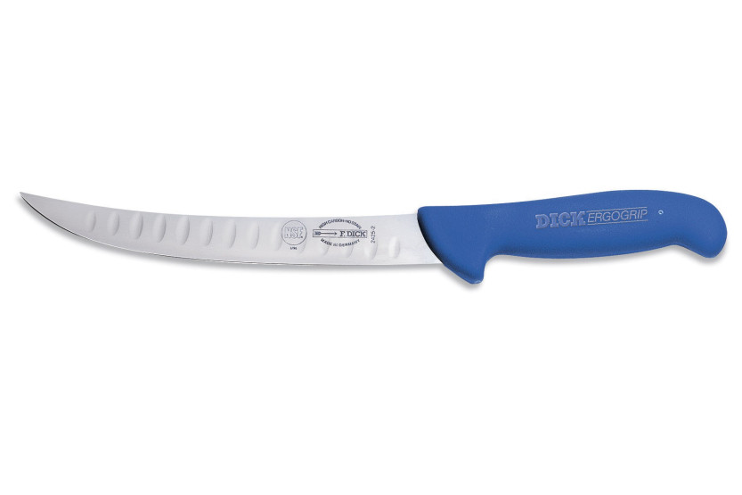 Coltello da macellaio Dick Ergogrip, lama cava da 26 cm, manico blu