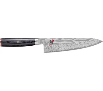 Miyabi 5000FCD japanilainen kokkiveitsi 20cm damascus terä 48 kerrosta pakkawood kahva