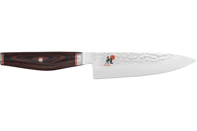 Coltello da chef giapponese Miyabi 6000MCT con lama martellata da 16 cm + manico in Pakka