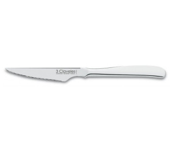 Couteau de table 3 Claveles tout acier lame dentelée 11cm
