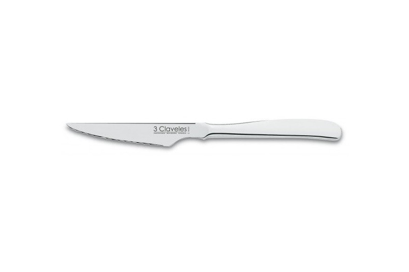 Bordkniv 3 Claveles med savtakket blad i helt stål 11 cm