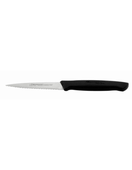 Couteau d'office Bargoin Creative Chef lame dentelée 10cm manche surmoulé noir