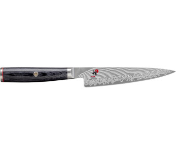 Miyabi 5000FCD pitkä japanilainen kuorimaveitsi 11cm damaskoterä 48 kerrosta pakkawood kahva