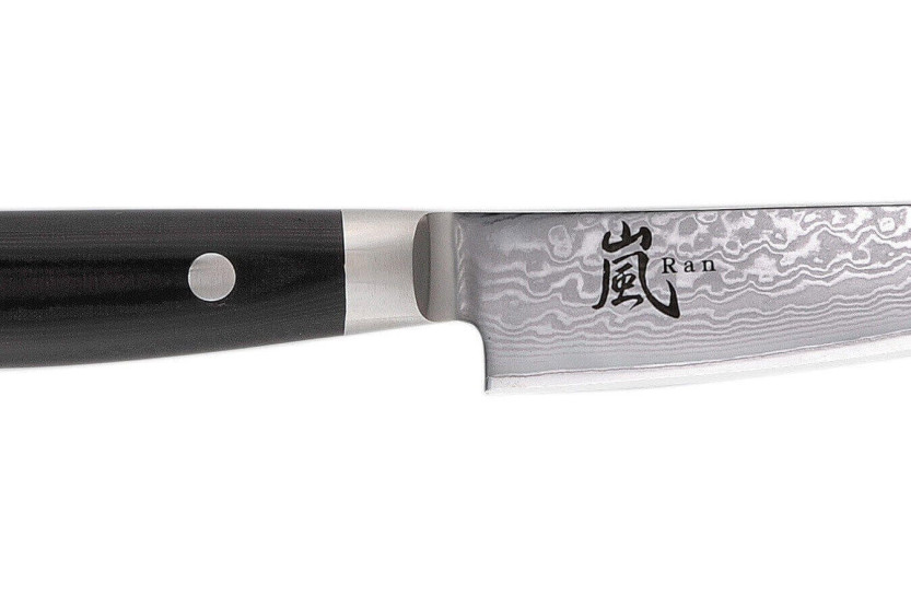 Faca para legumes japonesa Yaxell RAN, lâmina de Damasco de 12 cm, 69 camadas