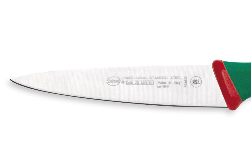 Couteau d'office professionnel SANELLI Premana lame semi-rigide 10cm manche vert