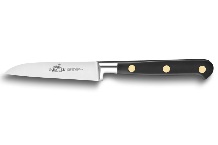 SABATIER Ideal Urtekniv i rustfrit stål 100 % smedede messingnitter lige ryg 9 cm