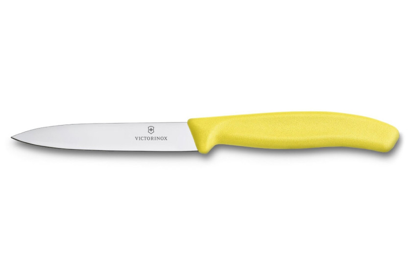 Cuchillo mondador  Victorinox SwissClassic amarillo hoja recta 10cm