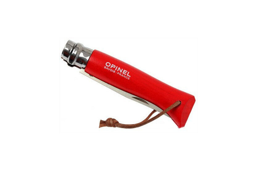 Opinel vouwmes n°08 baroudeur rood handvat