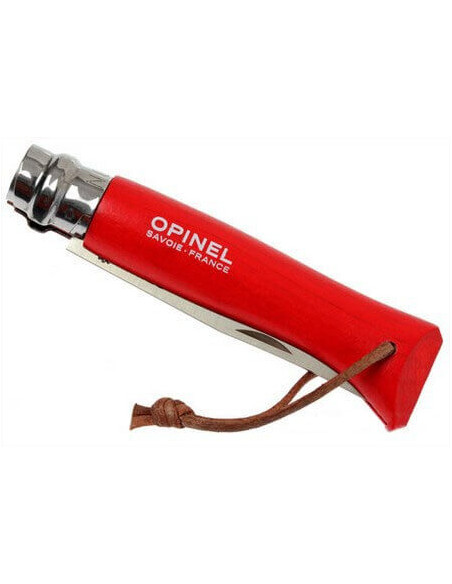 Opinel vouwmes n°08 baroudeur rood handvat
