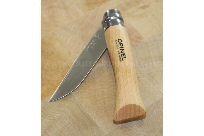 Couteau opinel traditionnel n°7 lame 8cm virole tournante manche en hêtre