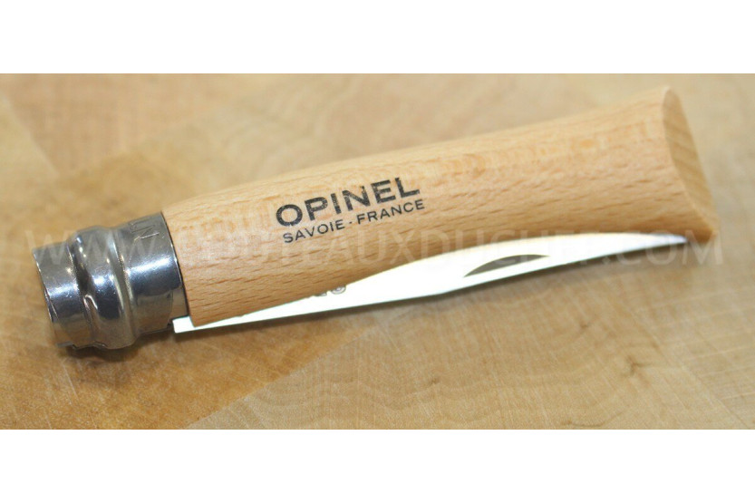 Couteau opinel traditionnel n°7 lame 8cm virole tournante manche en hêtre