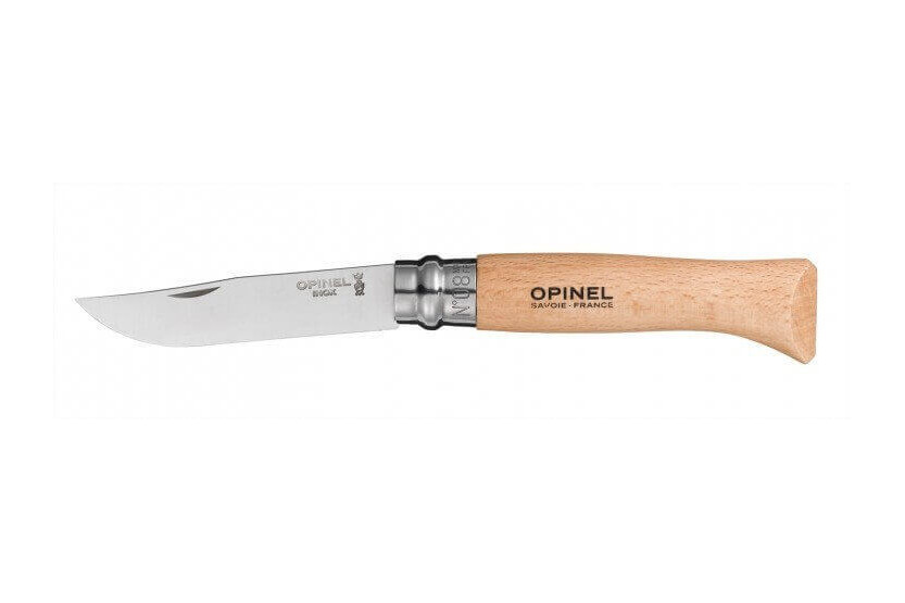 Lama Opinel n° 8 in acciaio con ghiera girevole: ideale per la caccia, le passeggiate, la raccolta ecc.