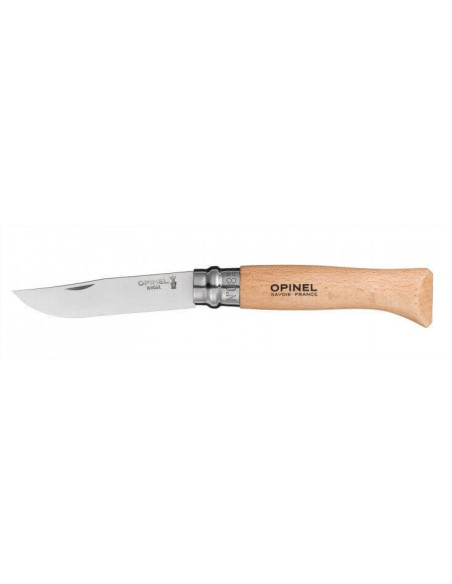 Opinel n° 8 stålblad med roterande hylsa: perfekt för jakt, promenader, insamling etc.