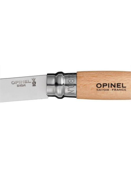 Opinel nr. 8 stålklinge med roterende hylster: ideel til jagt, vandring, indsamling osv.