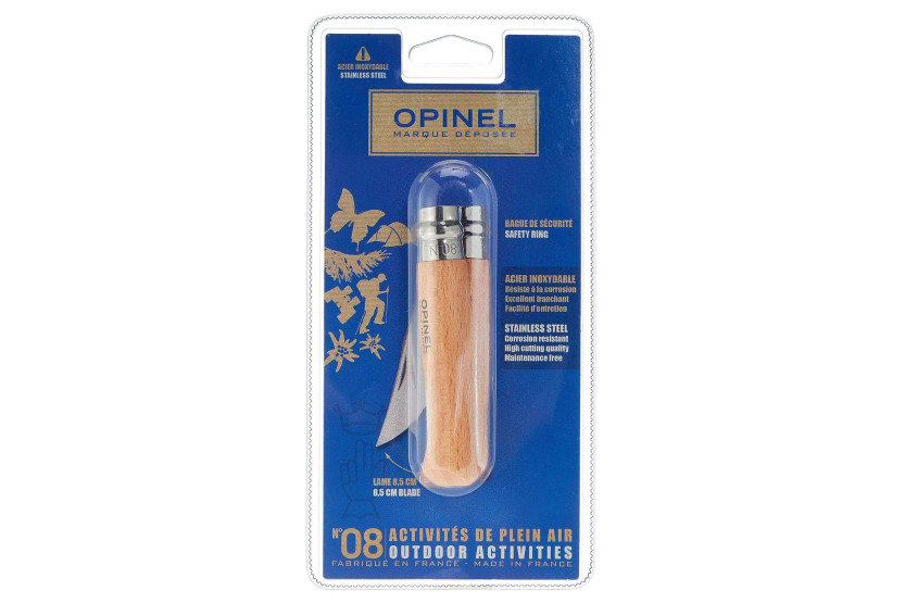 Lâmina Opinel n° 8 em aço com virola rotativa: ideal para caçar, caminhar, apanhar, etc.